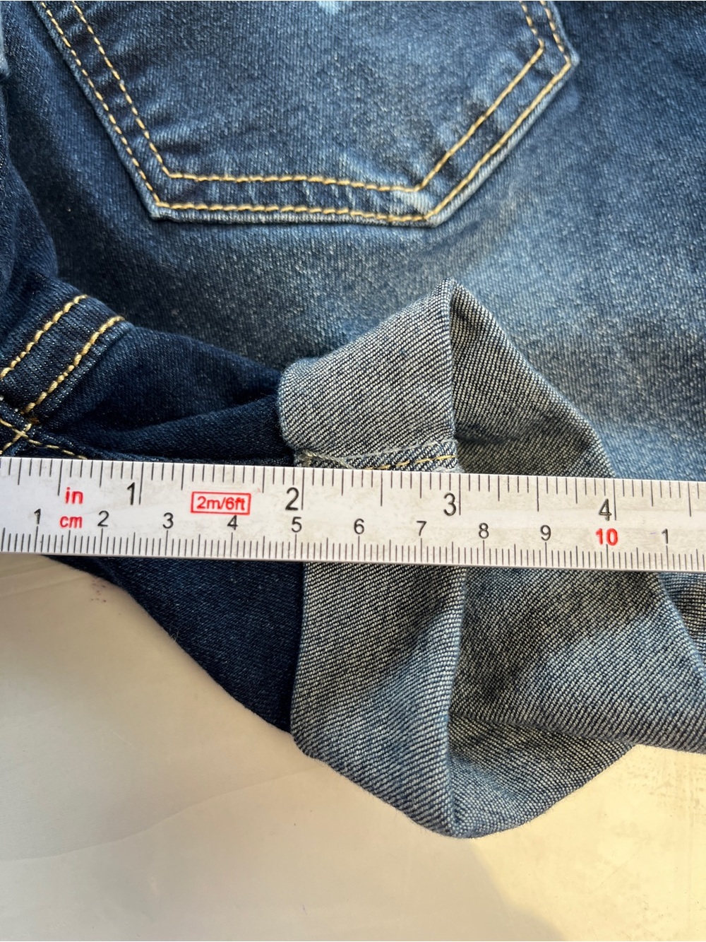3/$20 Bundle π SHEIN Dark Wash Distressed Cuffed Denim Shorts Size 4 - Picture 3 of 8